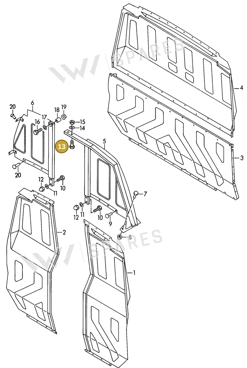 N01022012 — Volkswagen TRANSPORTER SYNCRO (1996-2003) diagram 117863900, position 13
