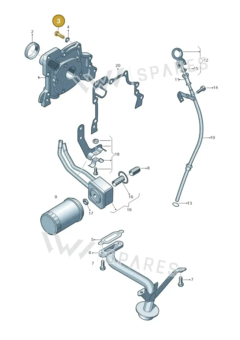 N0102228 — Audi A2 (2000-2005) diagram 194115050, position 3