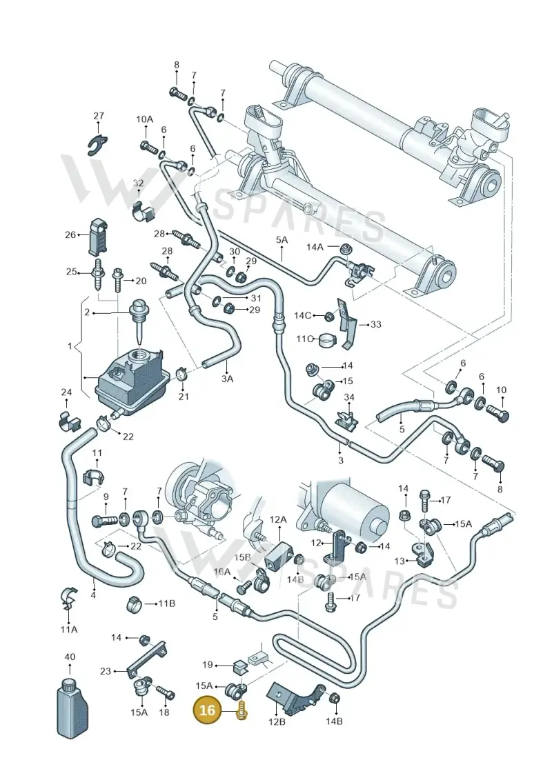 N0102336 — Volkswagen Polo (2011-2014) diagram 203422450, position 16