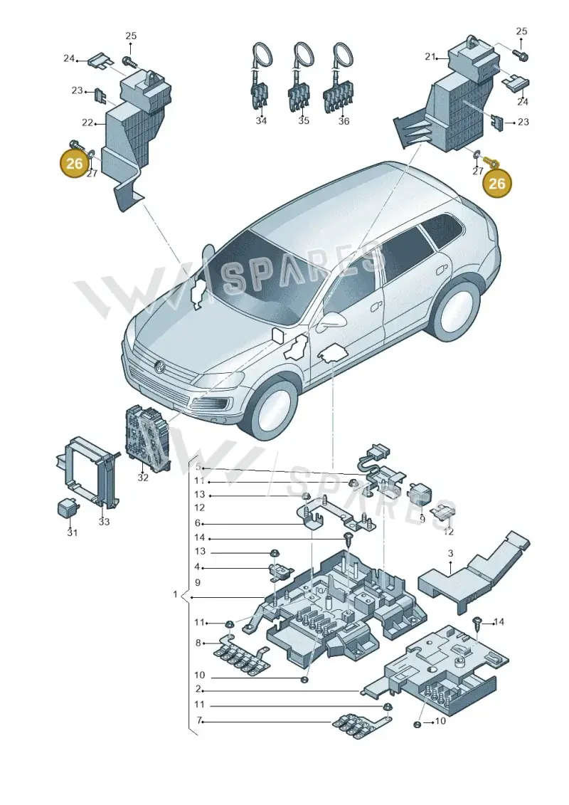 N0102649 — Volkswagen Touareg BlueMotion (2014-2018) diagram 748937200, position 26