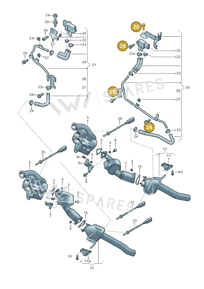N01028716 — Volkswagen Touareg BlueMotion (2014-2018) diagram 693253650, position 28