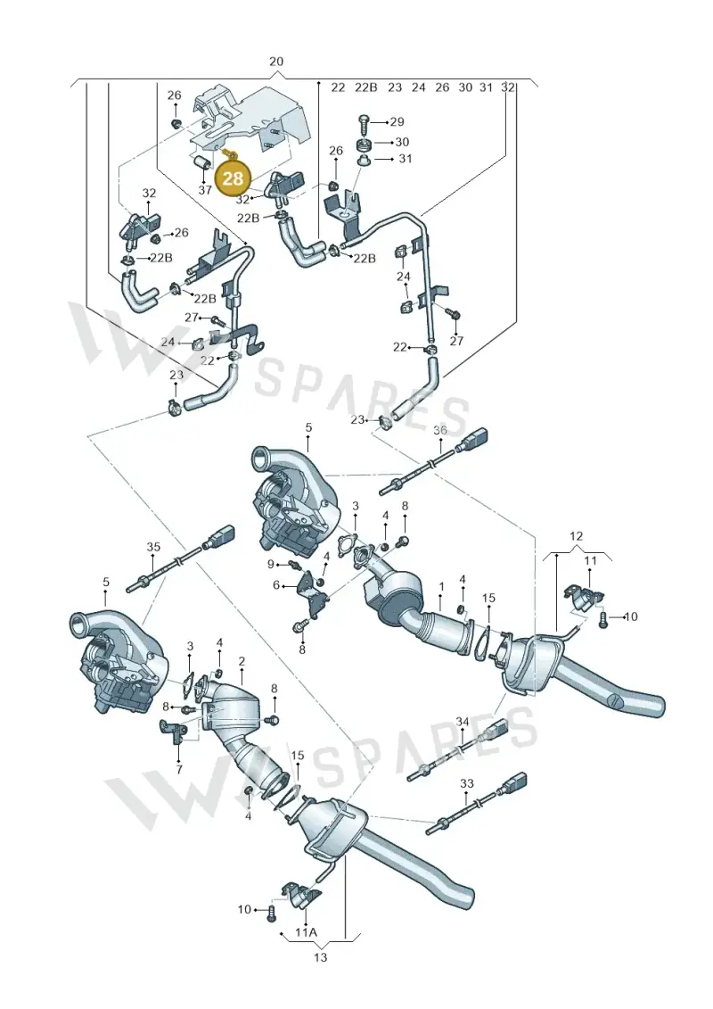 N01033912 — Audi Q7 qu. 3.0 TDI (2009-2015) diagram 675253720, position 28