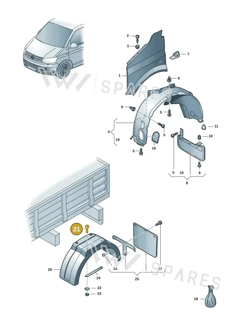 N0105124 — Volkswagen Single-cab transp. (2019-2024) diagram 7fp821100, position 21