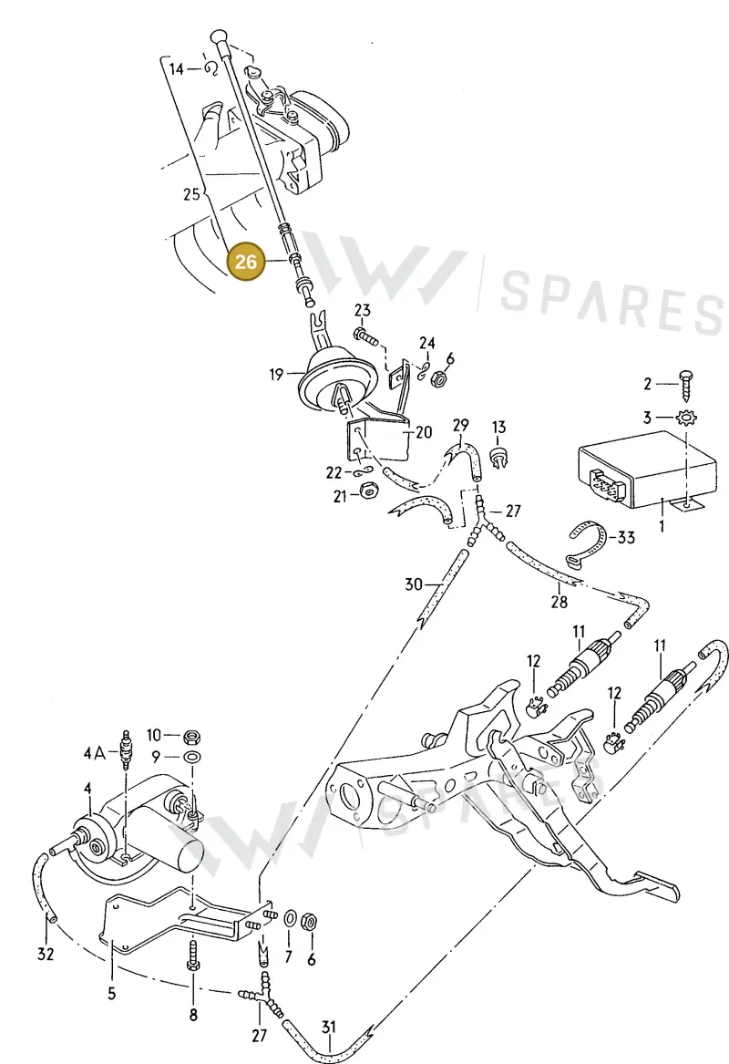 N0110044 — Audi Coupe/3 (1994-1995) diagram 142907100, position 26