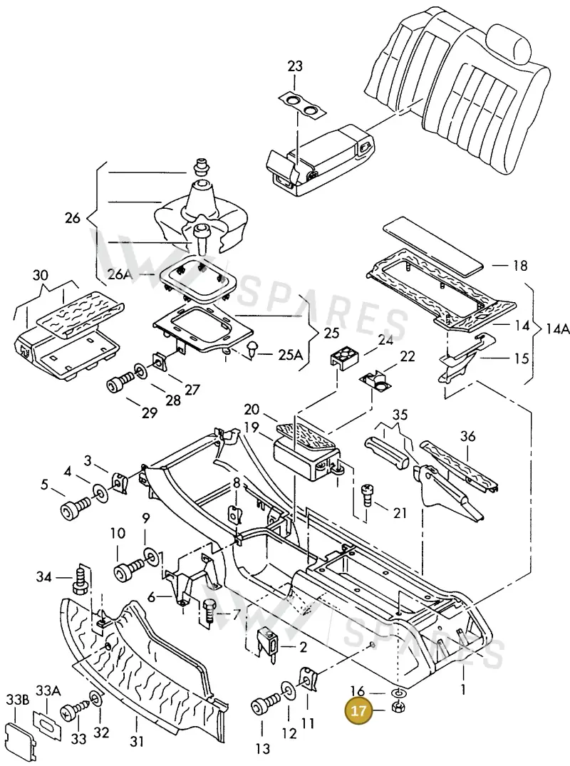 N0110044 — Audi A8 (1996-1998) diagram 153863500, position 17