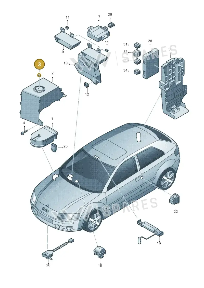 N0111228 — Audi A3/S3/Sportb./qu. 08 (2007-) diagram 412951400, position 3