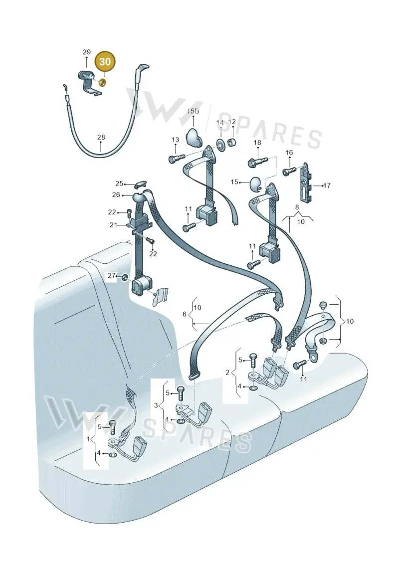 N0111812 — Volkswagen Jetta/Wagon (2002-2006) diagram 203857700, position 30