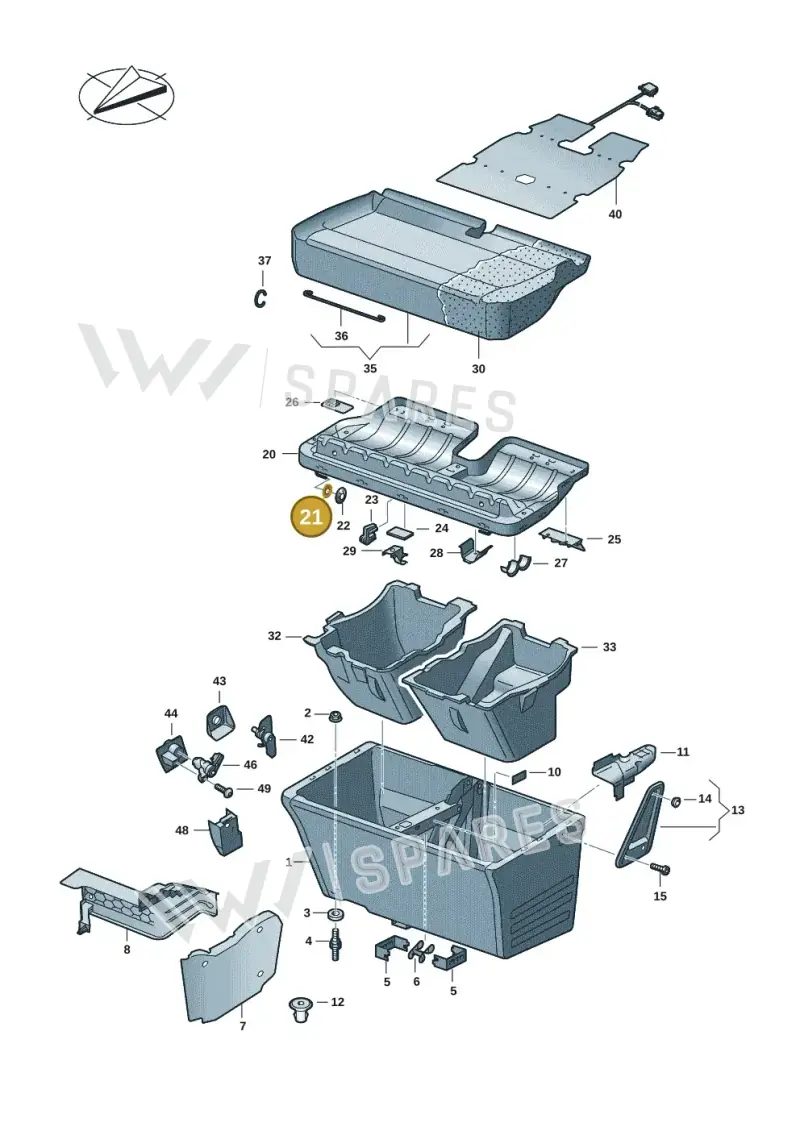 N01152424 — Volkswagen Caravelle (2019-2024) diagram 7ep881010, position 21