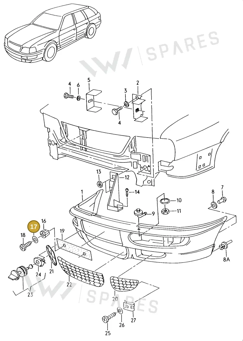N01166410 — Audi 80 Av.Rs2 qu. (1994-1995) diagram 041807000, position 17