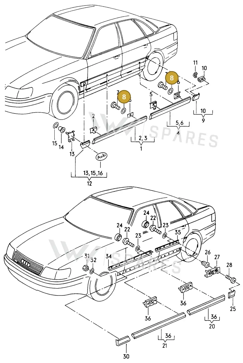 N01166410 — Audi A8 quattro (1999-2002) diagram 153853100, position 8