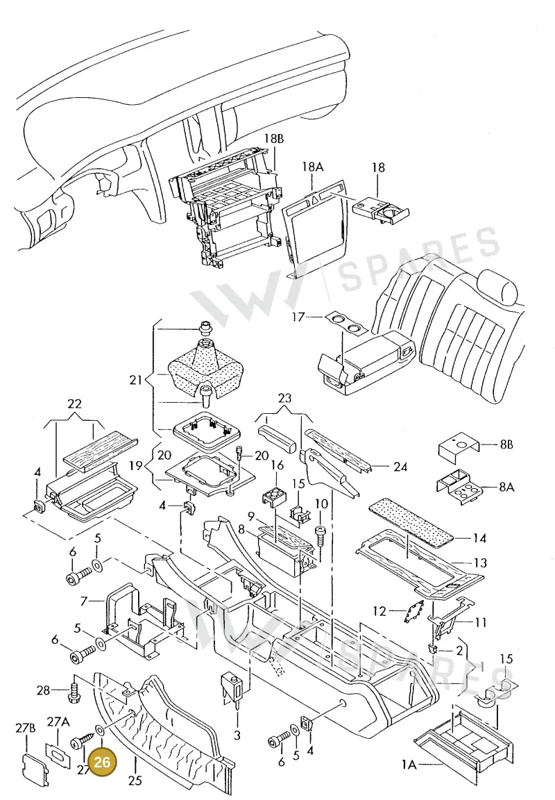 N01166410 — Audi A8 quattro (1999-2002) diagram 255863500, position 26