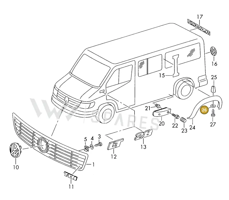 N0116735 — Volkswagen LT, LT 4X4 (2003-2006) diagram 176853000, position 26