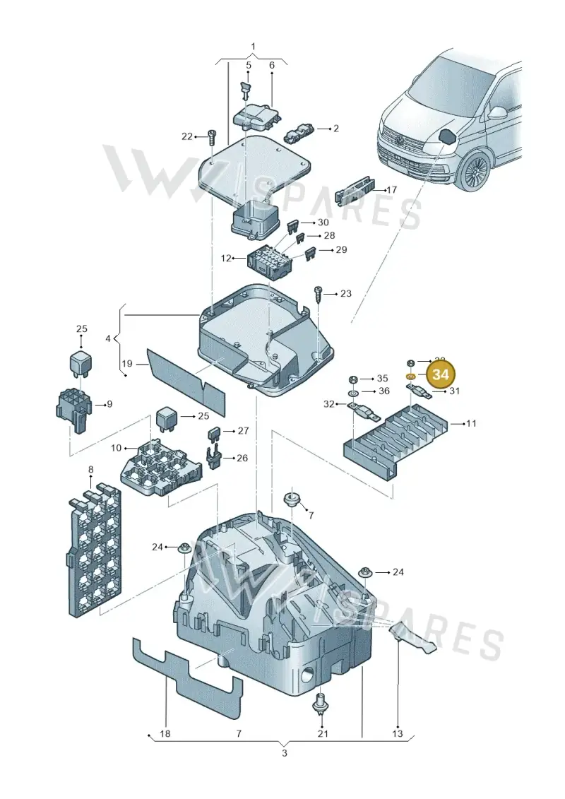 N0116929 — Volkswagen Caravelle (2015-2019) diagram 861937100, position 34