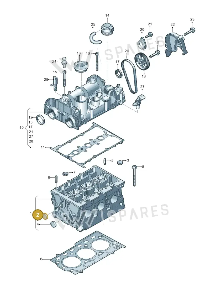 N01190111 — Volkswagen T-Roc BlueMotion (2017-2024) diagram 723103500, position 2