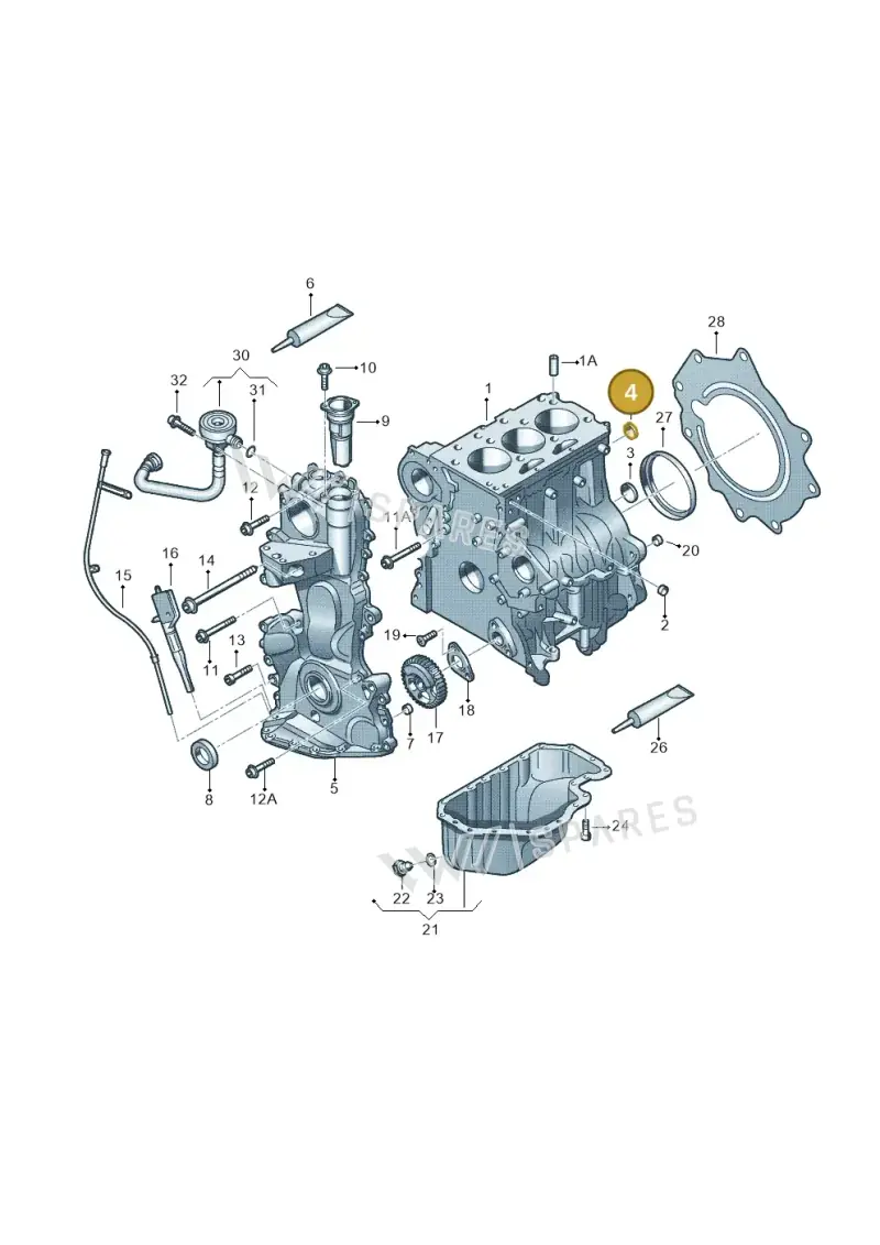N0119017 — Volkswagen Polo (2012-2014) diagram 253103050, position 4