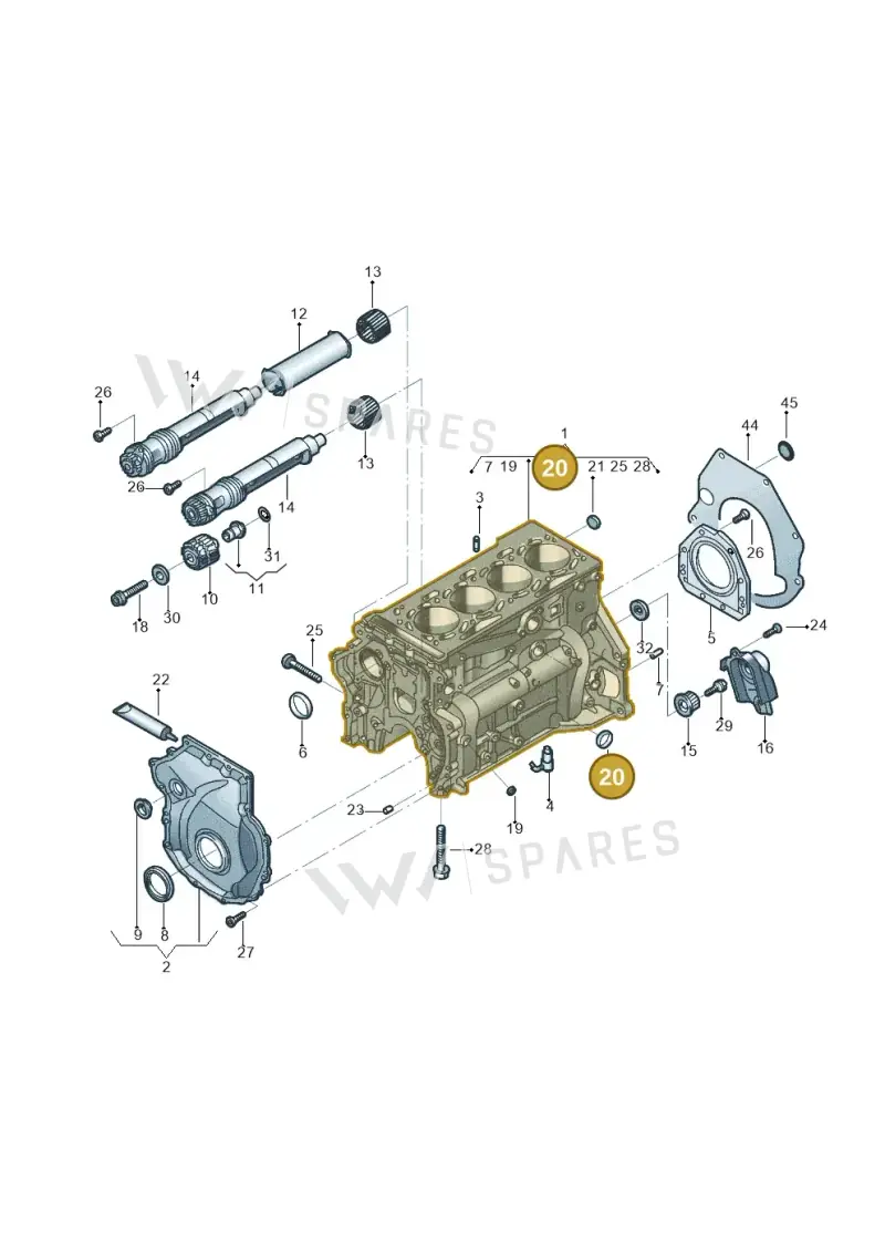 N0119019 — Volkswagen Tiguan 2.0 4Motion (2017-2024) diagram 431103019, position 20
