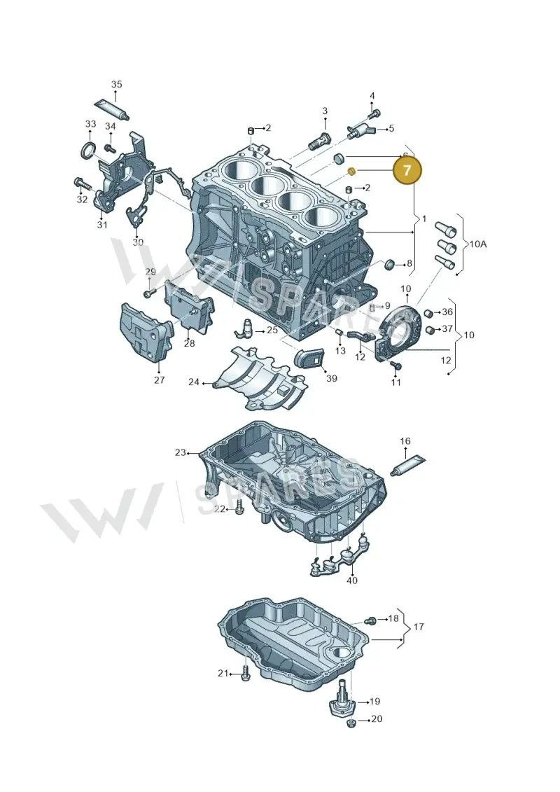 N0119019 — Volkswagen Golf 2.0 BlueMotion (2019-2024) diagram 827103017, position 7