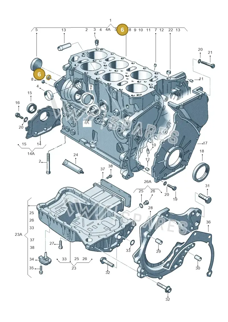 N0119033 — Volkswagen New Beetle (2001-2005) diagram 195103250, position 6
