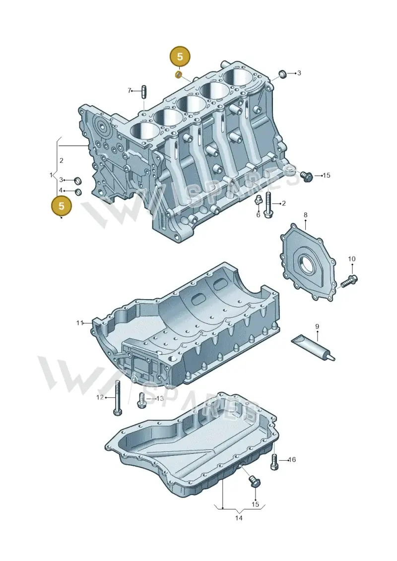 N0119085 — Volkswagen Golf (2011-2013) diagram 474103250, position 5