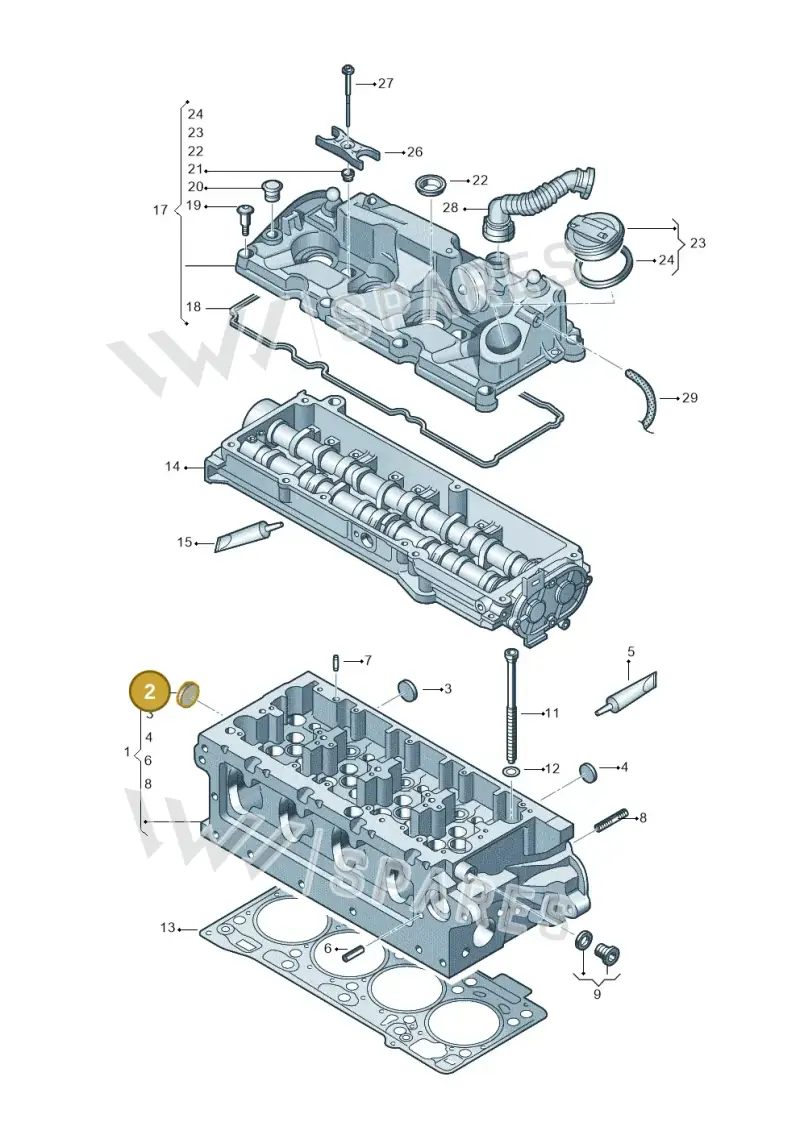 N0119086 — Volkswagen Golf 1.4 BlueMotion (2012-2017) diagram 746103500, position 2