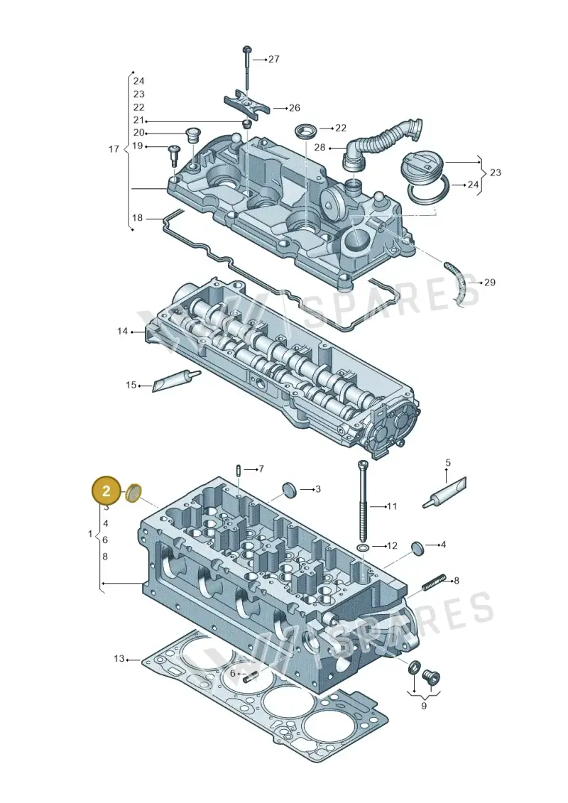N0119086 — Skoda Octavia (2017-2020) diagram 746103500, position 2