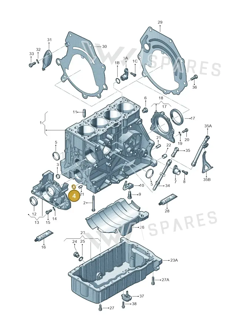 N0119093 — Audi A4/S4/Av./qu.     05> (2005-) diagram 194103050, position 4
