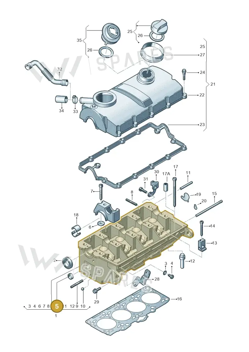 N0119191 — Volkswagen FOX                  M.05> (2005-) diagram 195103470, position 5