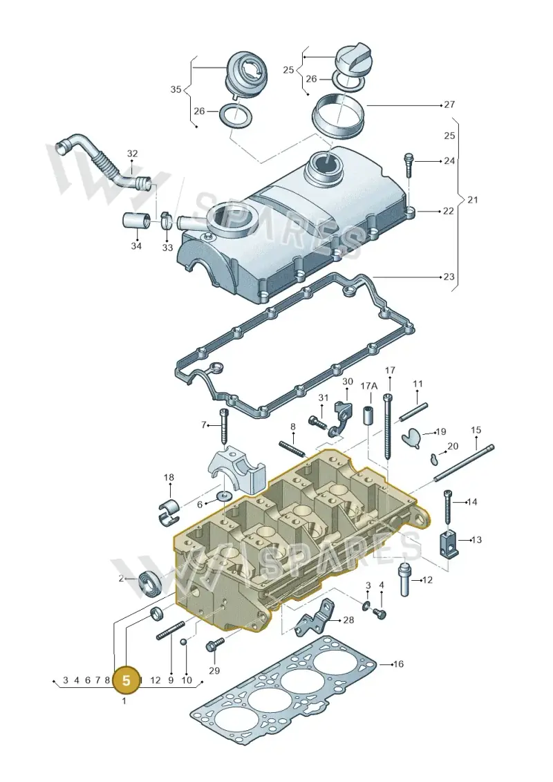 N0119191 — Volkswagen TRANSPORTER/4MOTION    07 (2006-2007) diagram 404103470, position 5
