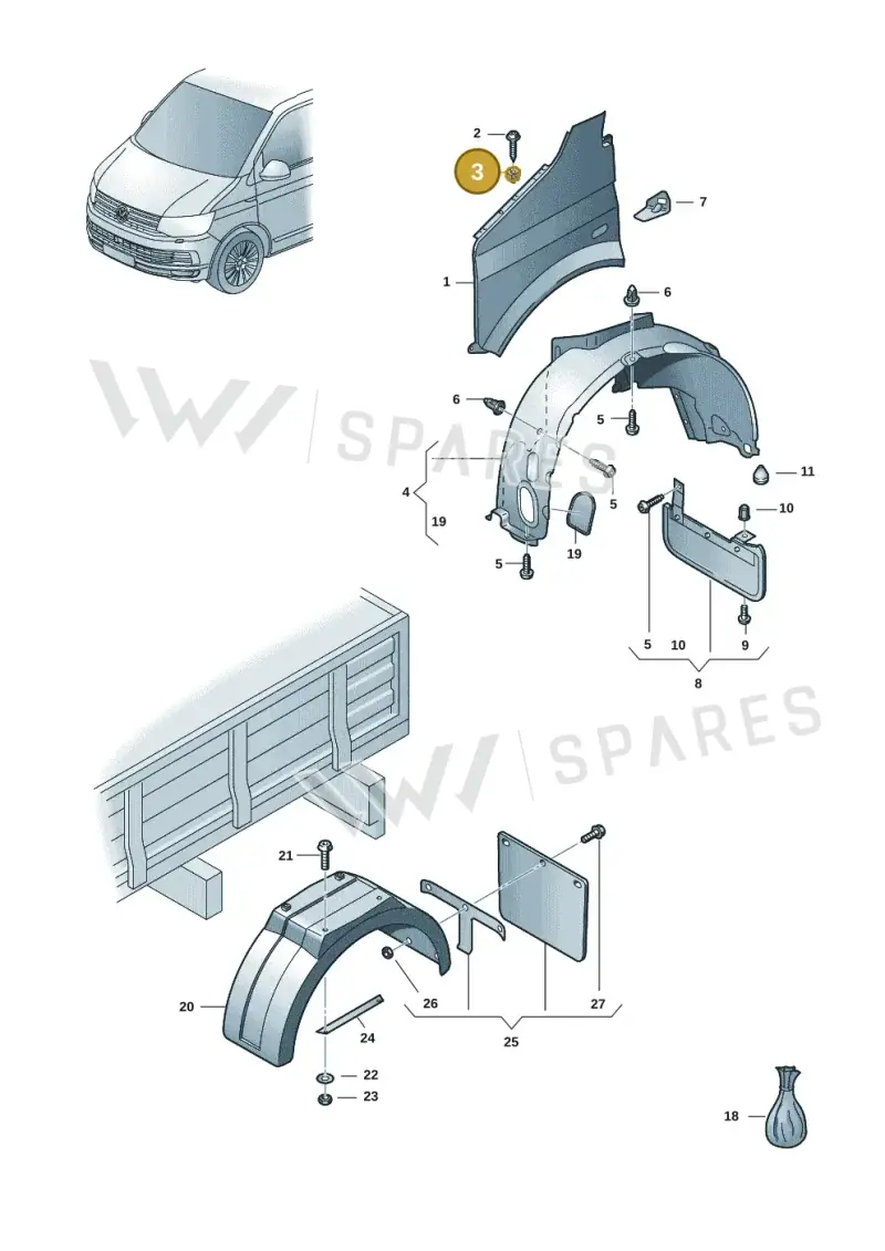 N0120622 — Volkswagen Single-cab transp. (2019-2024) diagram 7fp821100, position 3