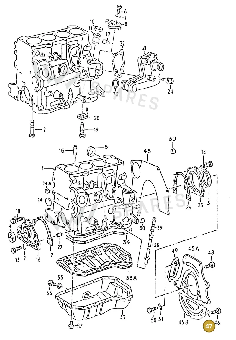 N0122345 — Volkswagen POLO CLASSIC/VARIANT (1999-2001) diagram 128103100, position 47