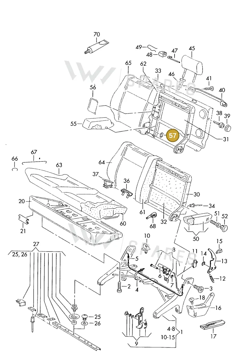 N01243610 — Volkswagen Eurovan (1998-2003) diagram 230883200, position 57