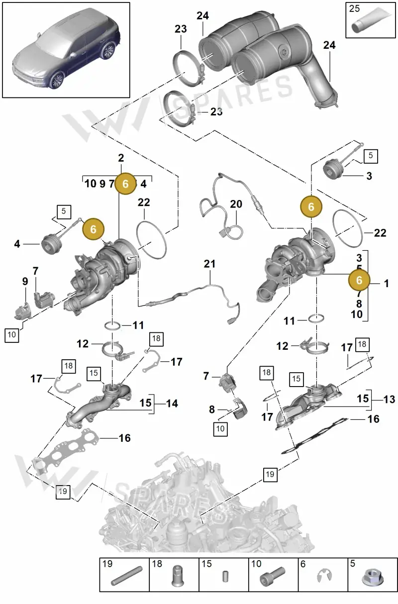 N0124371 — Porsche Cayenne Diesel V6 (2017-2023) diagram p51202000, position 6