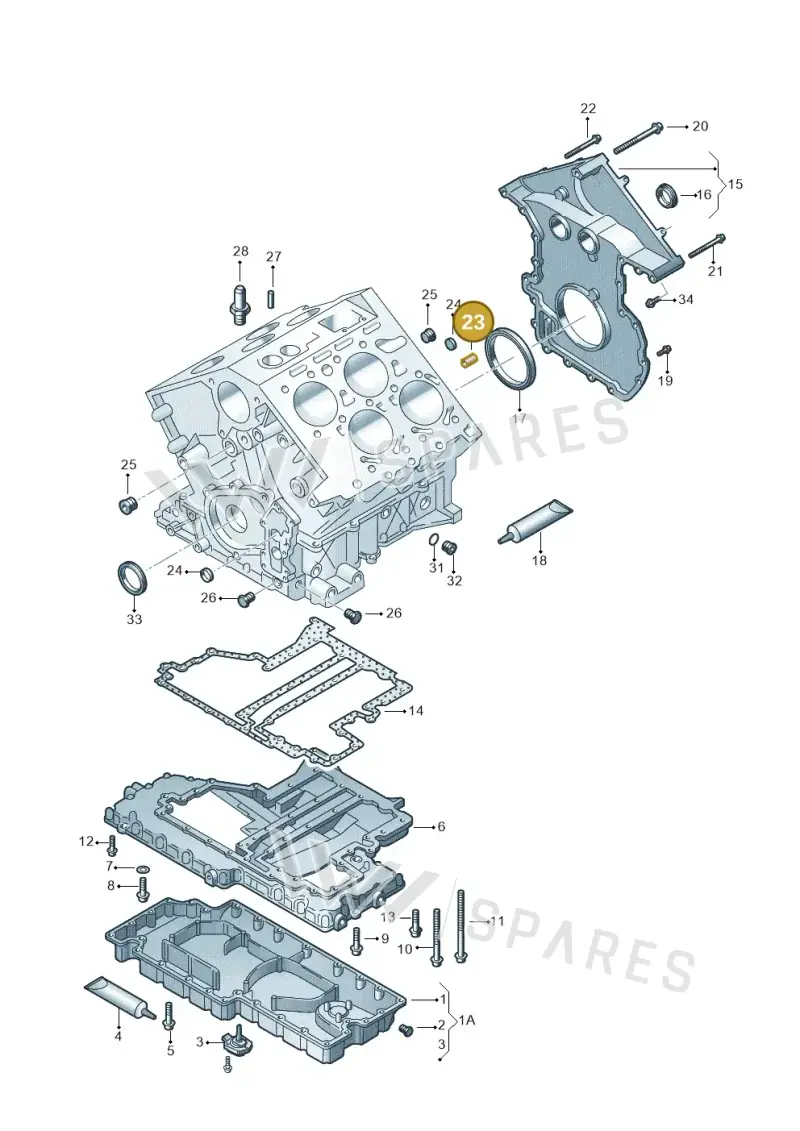 N0131911 — Volkswagen PASSAT/4MOTION/W8 (2002-2005) diagram 226103330, position 23