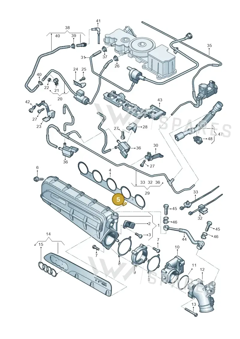 N0131991 — Audi A3 Sportback (2019-2025) diagram 596133632, position 5