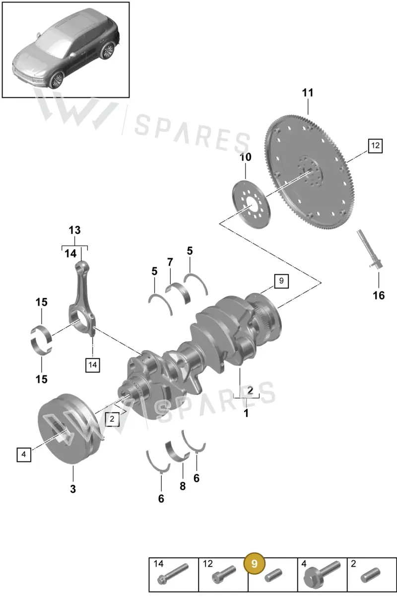N0131991 — Porsche Cayenne Diesel V6 (2017-2023) diagram p51102000, position 9