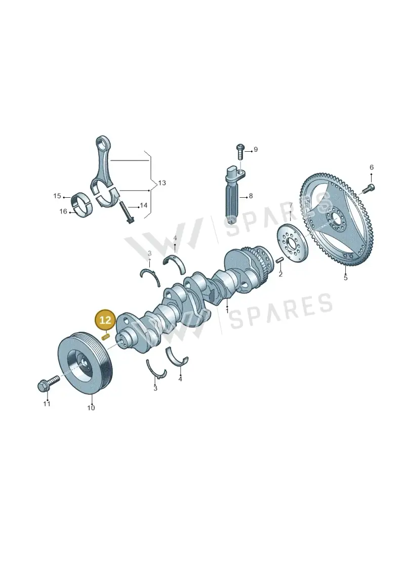 N0133201 — Audi Q7 qu. 3.0 TDI (2009-2015) diagram 493105350, position 12