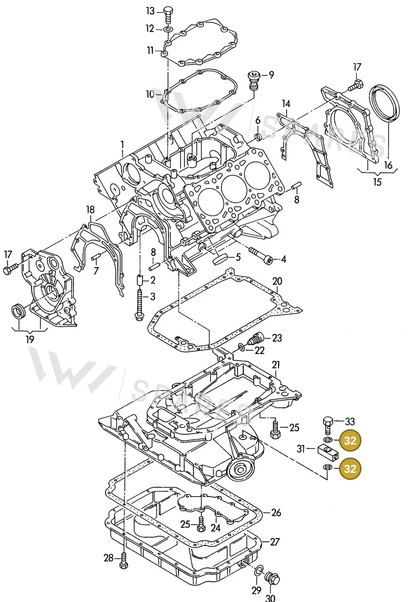 N0138085 — Audi A6/S6/Wg.qu.F>4A (1996-1997) diagram 118103300, position 32
