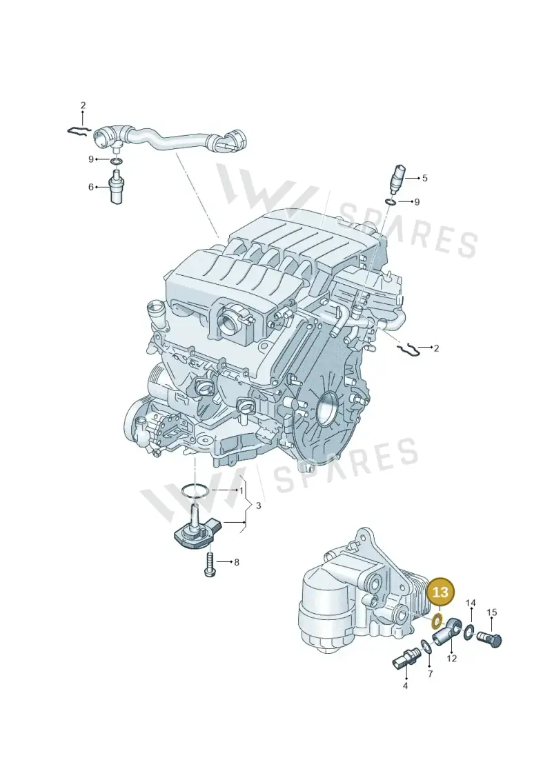 N0138085 — Volkswagen Phaeton (lang) (2003-2006) diagram 258919750, position 13