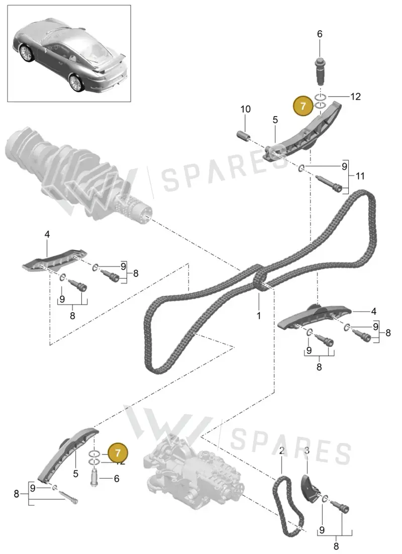 N0138277 — Porsche 911 (2013-2020) diagram p41103015, position 7