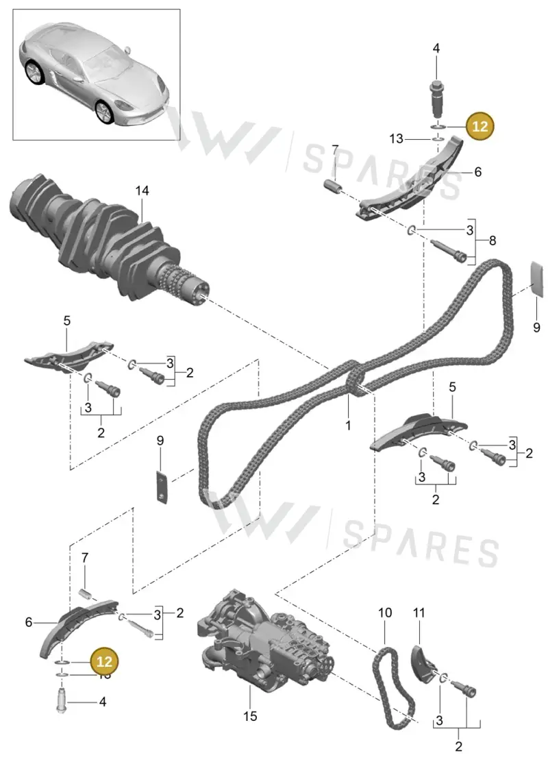 N0138277 — Porsche Cayman (2016-2019) diagram p50103015, position 12