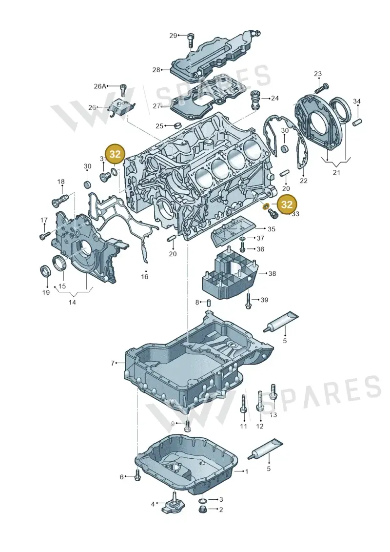N0138321 — Volkswagen Touareg (2005-2006) diagram 274103100, position 32