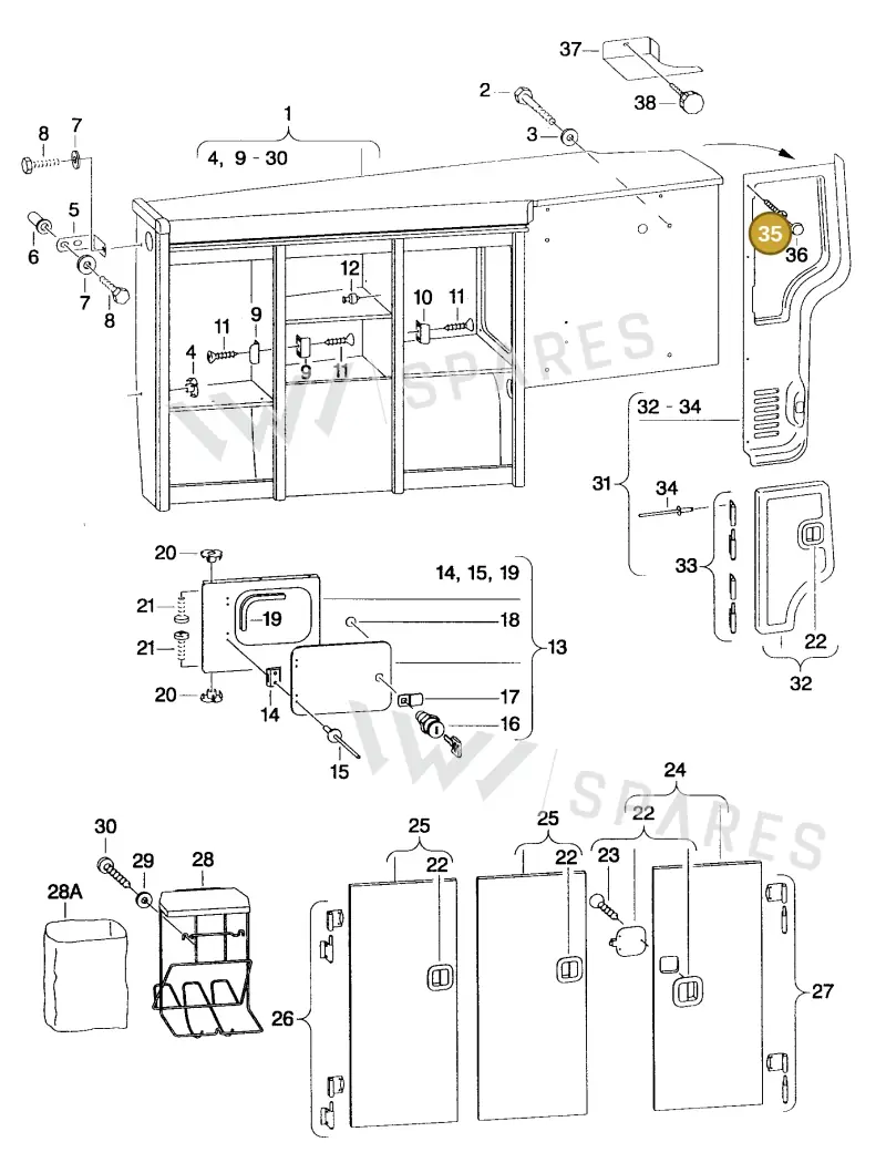 N0139401 — Volkswagen Campmobile-T4 (1991-1995) diagram 132125000, position 35