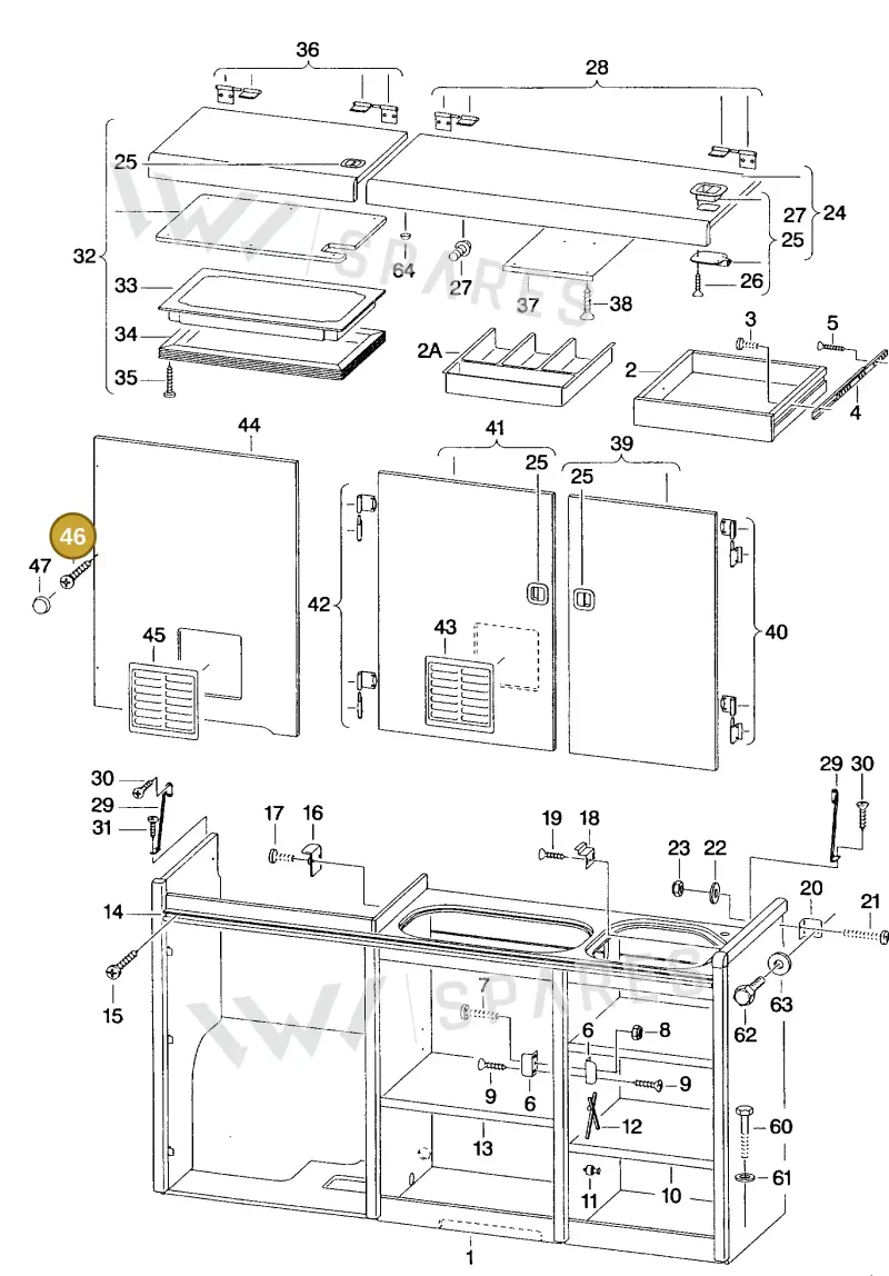 N0139401 — Volkswagen Campmobile-T4 (1991-1995) diagram 132140100, position 46