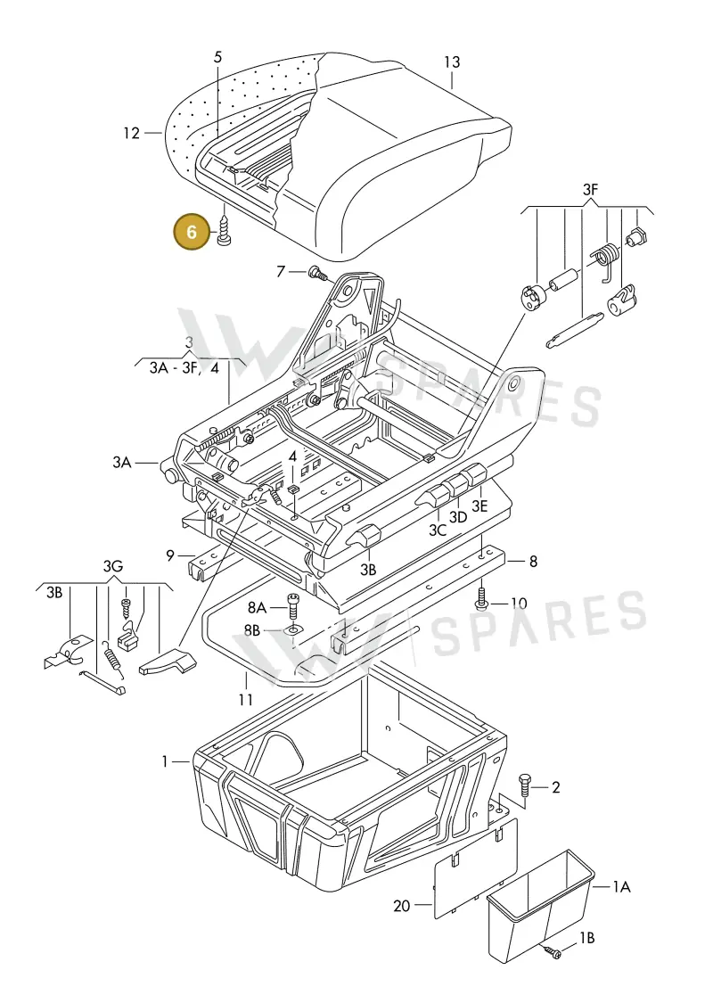 N01395819 — Volkswagen LT, LT 4X4 (2003-2006) diagram 176881000, position 6