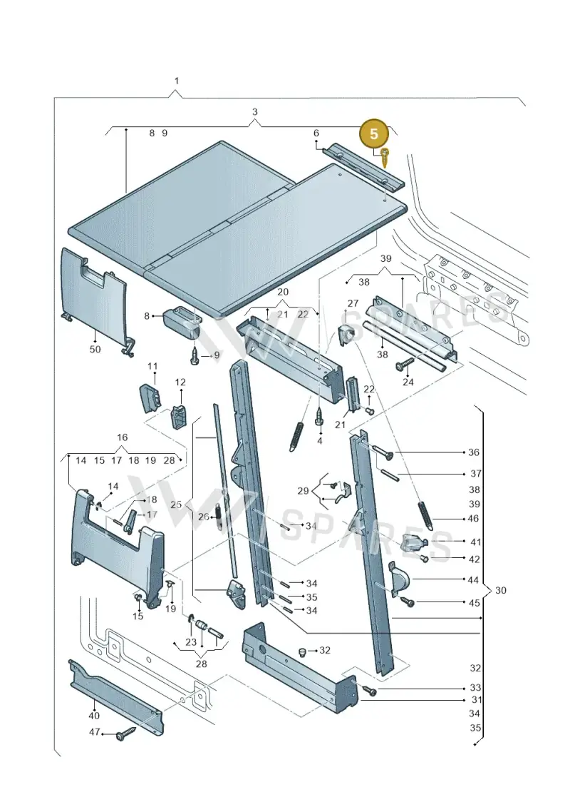 N01395819 — Volkswagen Transport. multivan (2019-2024) diagram 410861300, position 5
