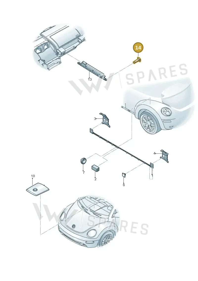N01396015 — Volkswagen New Beetle Cabrio.     06> (2005-) diagram 470035100, position 14