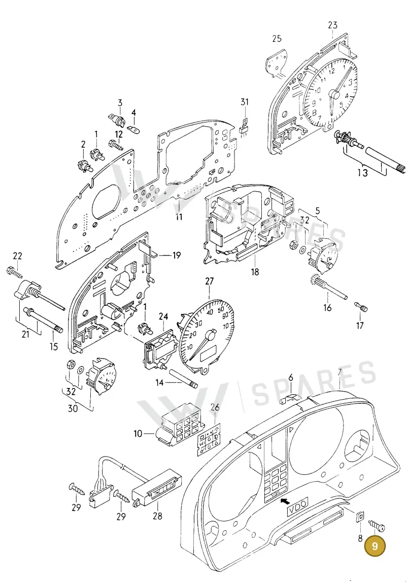 N0139622 — Audi 80 Av.Rs2 qu. (1994-1995) diagram 114919050, position 9