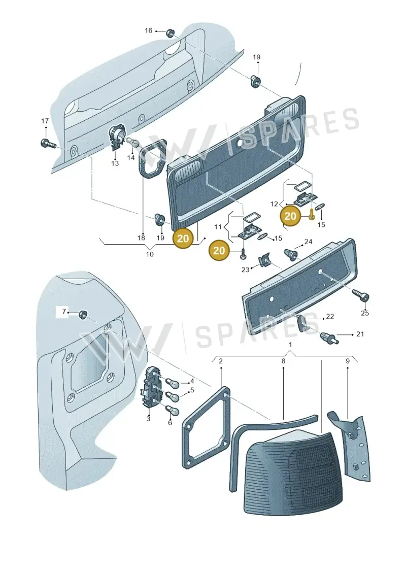 N0139622 — Audi RS6 qu. (2003-2004) diagram 264945100, position 20