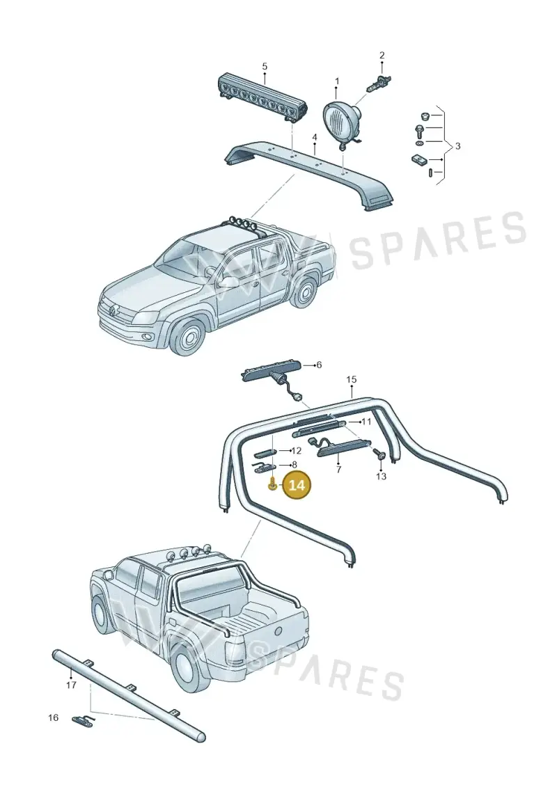 N0139622 — Volkswagen Amarok (2016-2022) diagram 894945020, position 14