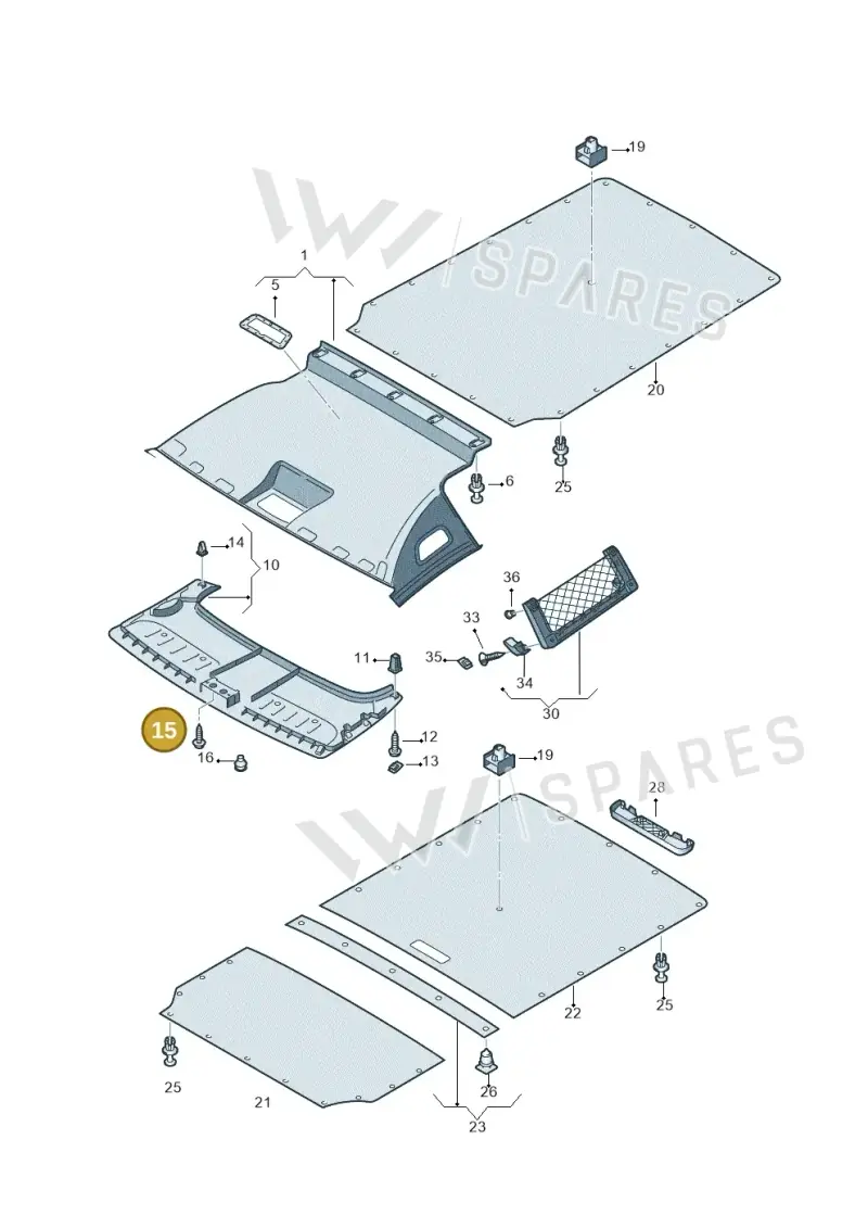 N01396921 — Volkswagen Caddy Maxi Kombi (2010-2015) diagram 443867550, position 15